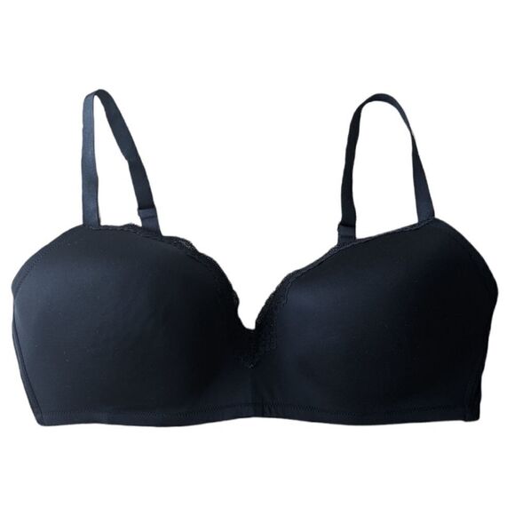 R LINE SLIGHTLY padded wireless black bra 38D B028 - Picture 1 of 10